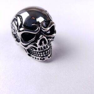 Mens Skull Ring 316 Stainless Steel Heavy Biker Gothic Punk Reaper Jewelry Sz 10